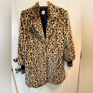 Cabi Cheetah Print Faux Fur Coat